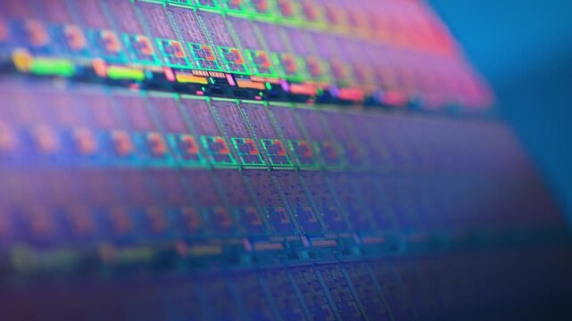  Silicon Wafer Macro Close Up 4K