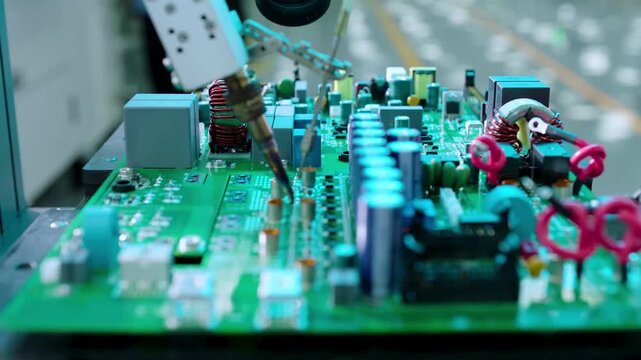 Industrial Robots in Silicon Factory 4K