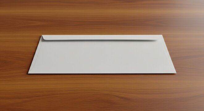 Blank A4 C6 Envelope on a Rich Wooden Desk Surface Perfect for Correspondence Mail Delivery Business Communications and Personal Stationery Needs Creating a Professional Impression for Any Written Mes