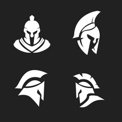 Fototapeta premium Collection of Spartan Warrior Helmet Vector Icons and Logo Designs