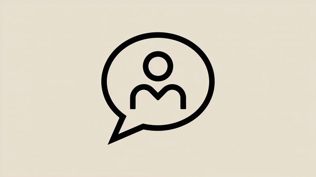 Speech bubble with person icon symbolizing communication and discussion