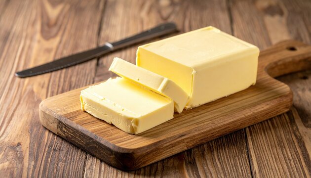 butter on wooden board