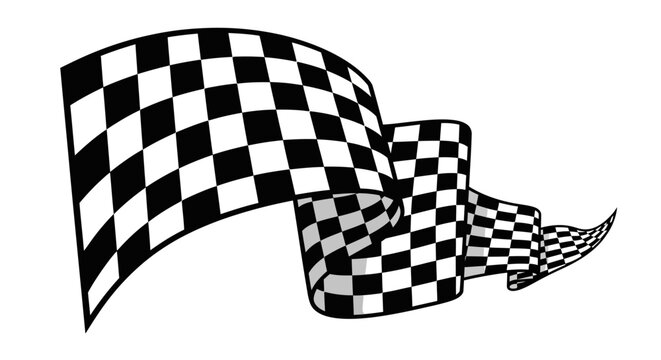 A waving checkered flag representing victory and speed in a competition