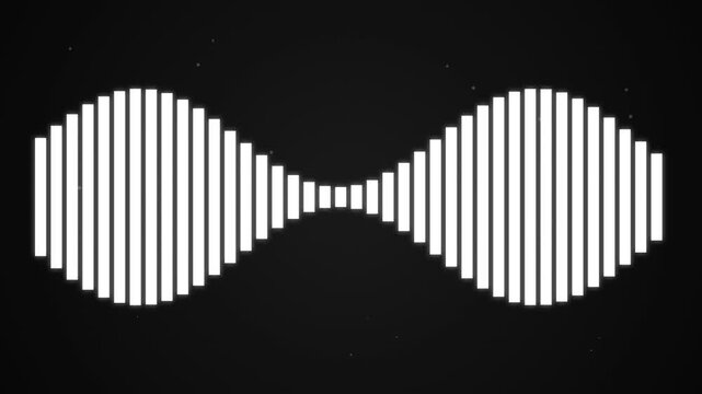 Abstract sound wave visualizer with rhythmic glowing vertical bars motion