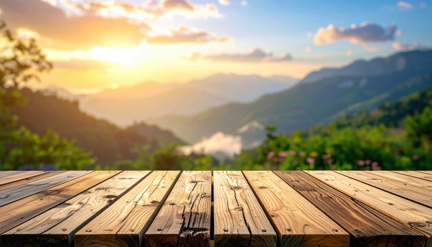 blank tabletop with blurred background