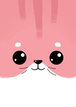 Illustration dog cute face vector art 