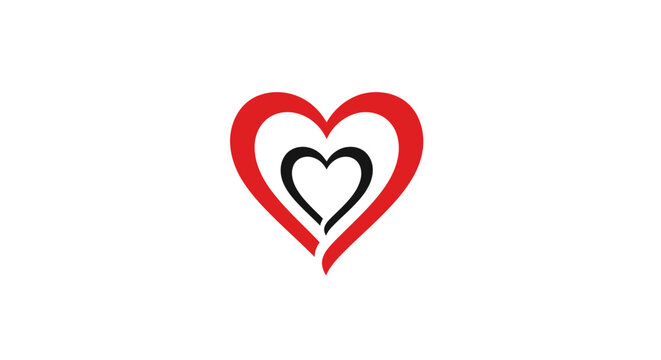 Red and black heart symbol.