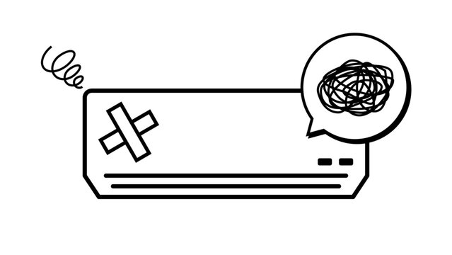エアコン故障イメージイラスト ベクター素材