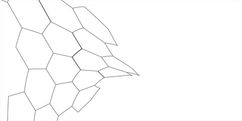 Fishing or soccer net. Repeated hexagon pattern. Black wired mesh texture isolated on white background. Metallic or fabric fence, cage or lattice structure. Vector graphic Illustration. © bun ila