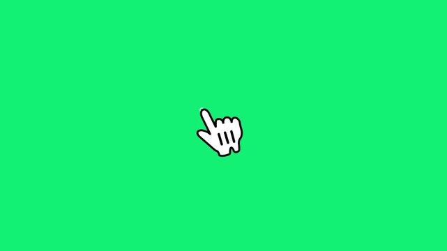 Mouse pointer hand clicks icon animation. Mouse click, mouse cursor click animation, mouse pointer animation, mouse double click animation, click.