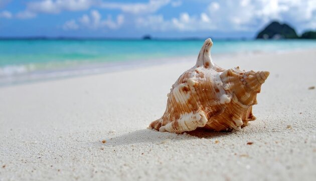 seashell on white sand
