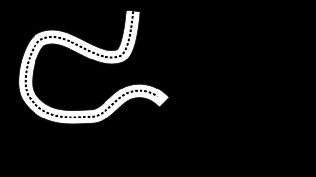 Infographic road map icon on background.Road route location time line, winding curve journey navigation map steps highway transport travel way animation.