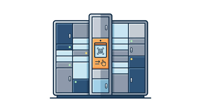 Automated parcel locker terminal for secure delivery and pickup.