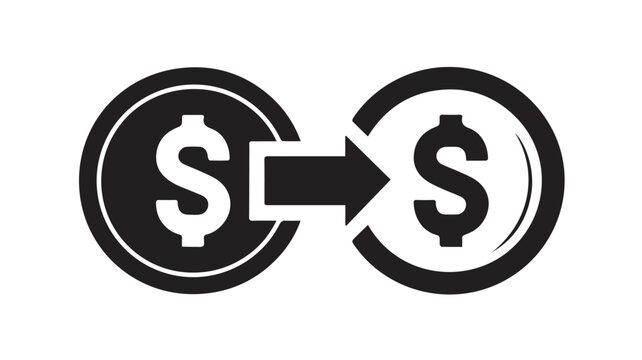 Money Transfer Icon for Financial Exchange, Digital Payments, Banking and Currency Transactions Vector