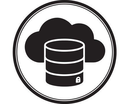 Cloud Database Storage Icon for Online Backup, Server Hosting and Data Management Vector