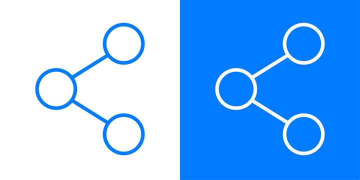 Modern share network outline icon representing social sharing, content distribution, file sharing, collaboration, and digital connectivity for web, mobile, and software interfaces.