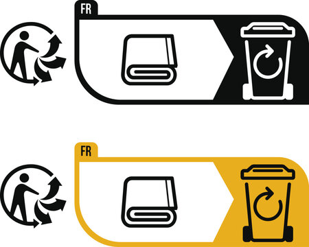 Triman Recycling France Label Cloths Textile Industry Icon Sign