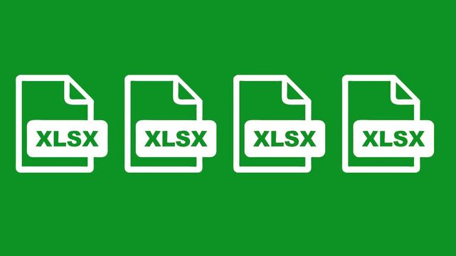 Multiple excel file icons appearing on green background representing data management and software spreadsheets.