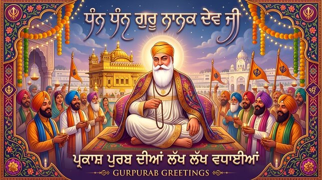 Guru Nanak Dev Ji & Golden Temple - Prakash Gurpurab Greetings