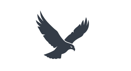 Fototapeta premium A minimalist silhouette of a majestic bird of prey flying in the sky
