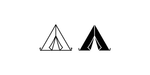 Minimalist tent icons set isolated on a transparent background for outdoor camping adventure design branding and travel vector illustration projects © huzaifa