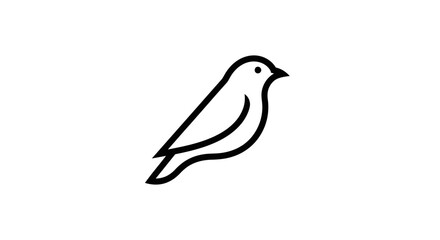 Obraz premium A simple black and white line art illustration of a small flying bird
