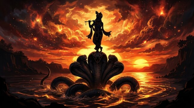 Fantasy Warrior On Mystical Lotus