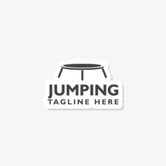 Obraz premium Jumping Trampoline logo sticker isolated on gray background