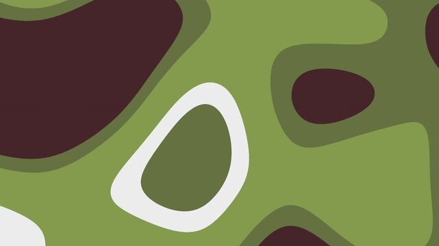 Abstract Camouflage Pattern Motion Background with Organic Shapes.