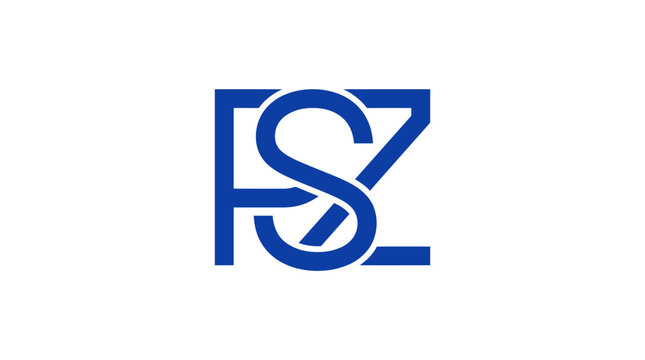 Modern blue overlapping letter monogram logo design.
