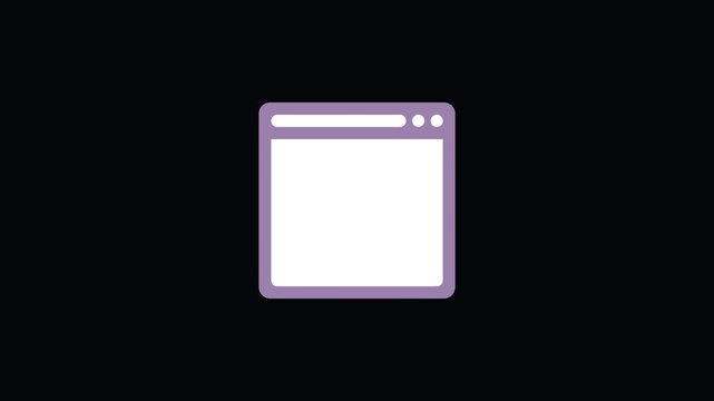 Animated Blank Browser Window Icon with Mouse Click for Web Design Template, Page Layout, and Screen Placeholder