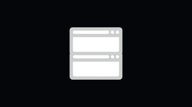 Animated Dual Stacked Browser Windows Icon with Mouse Click for Split Screen, Dual Frame, and Web Layout