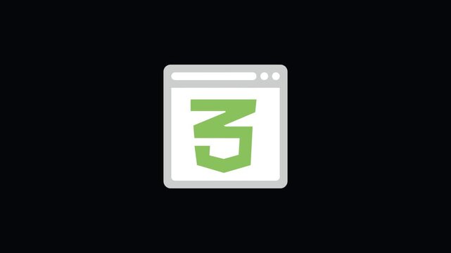 Animated Browser Window Icon with CSS3 Shield Logo and Mouse Click for Web Styling and Cascading Style Sheets