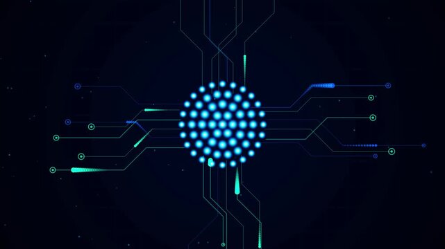 Abstract Quantum AI Neural Network Cyber Grid Circuit Motion Loop