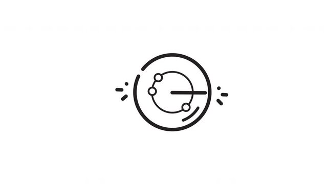 Ideal for science textbooks, educational websites, or presentations, this monochrome atomic model symbol is a minimalist, informative graphic element.