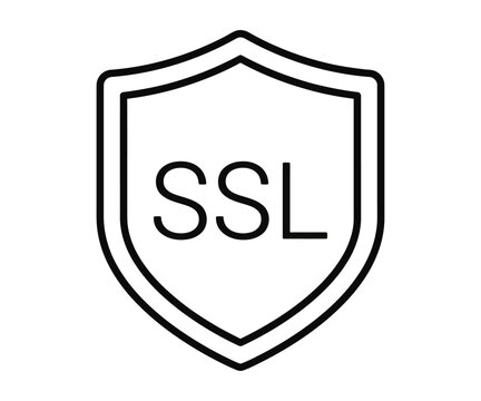 SSL shield security badge encrypted connection web vector icon silhouette