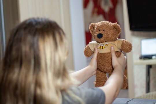 girl with teddy bear
