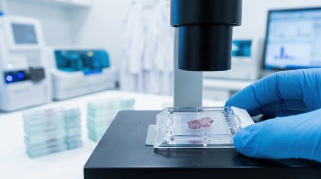 Precision Medicine: Biomarker analysis for colon cancer inside medical laboratory 