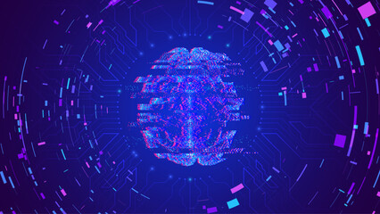 Fototapeta premium System Error AI Brain. Futuristic Circuit Board Background