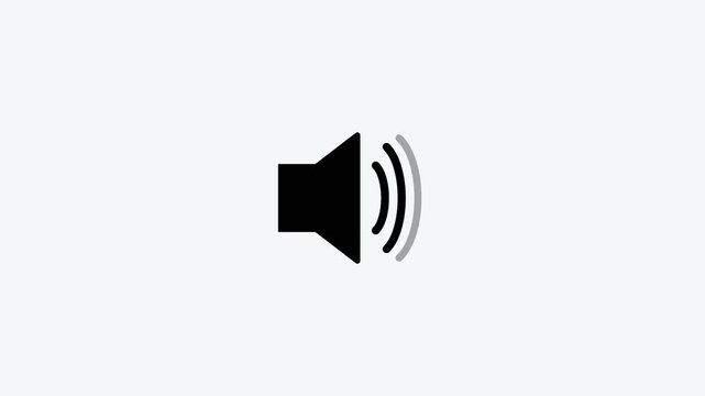 Minimalist Digital Speaker Audio Icon Representing Sound Volume and Media Playback Controls for User Interface Design Elements