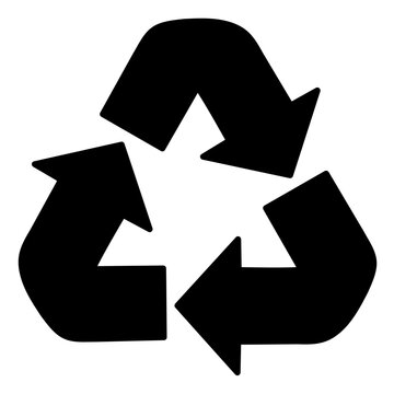 Black recycling symbol representing sustainability and green living