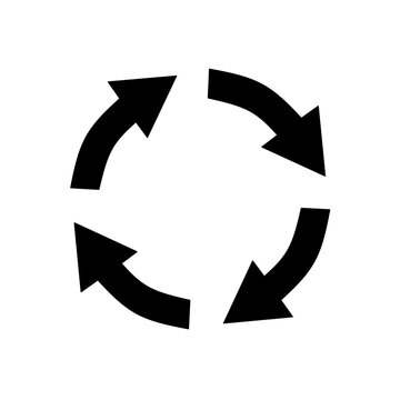 Circular cycle arrows showing continuous movement and process
