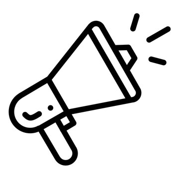 Minimalist megaphone icon for marketing and announcement