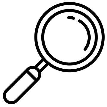 Magnifying glass line icon for search and discovery