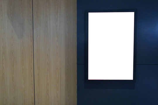 Mockup Large blank digital billboard or LED in contemporary indoor space, Empty space for advertisements