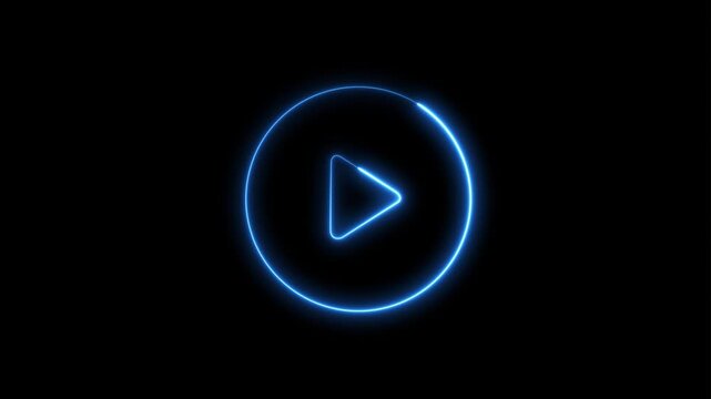 Glowing Audio Play Button Icon Animation in 4K