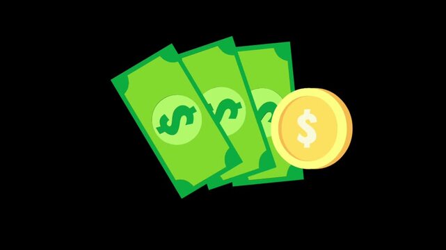 Financial growth concept with dollar bills and coin. Business success and wealth accumulation.