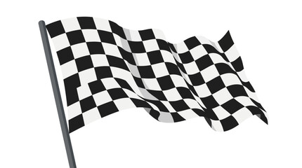 Fototapeta premium Waving checkered flag isolated on a white background for racing concept.