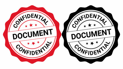 Obraz premium Confidential document stamps with red and black color variations isolated on clear background
