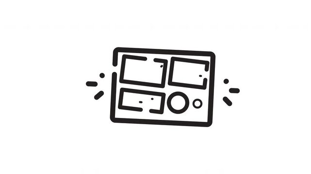 Suitable for website layouts, infographic designs, organizational charts. Versatile black line grid icon for graphic and web designers.
